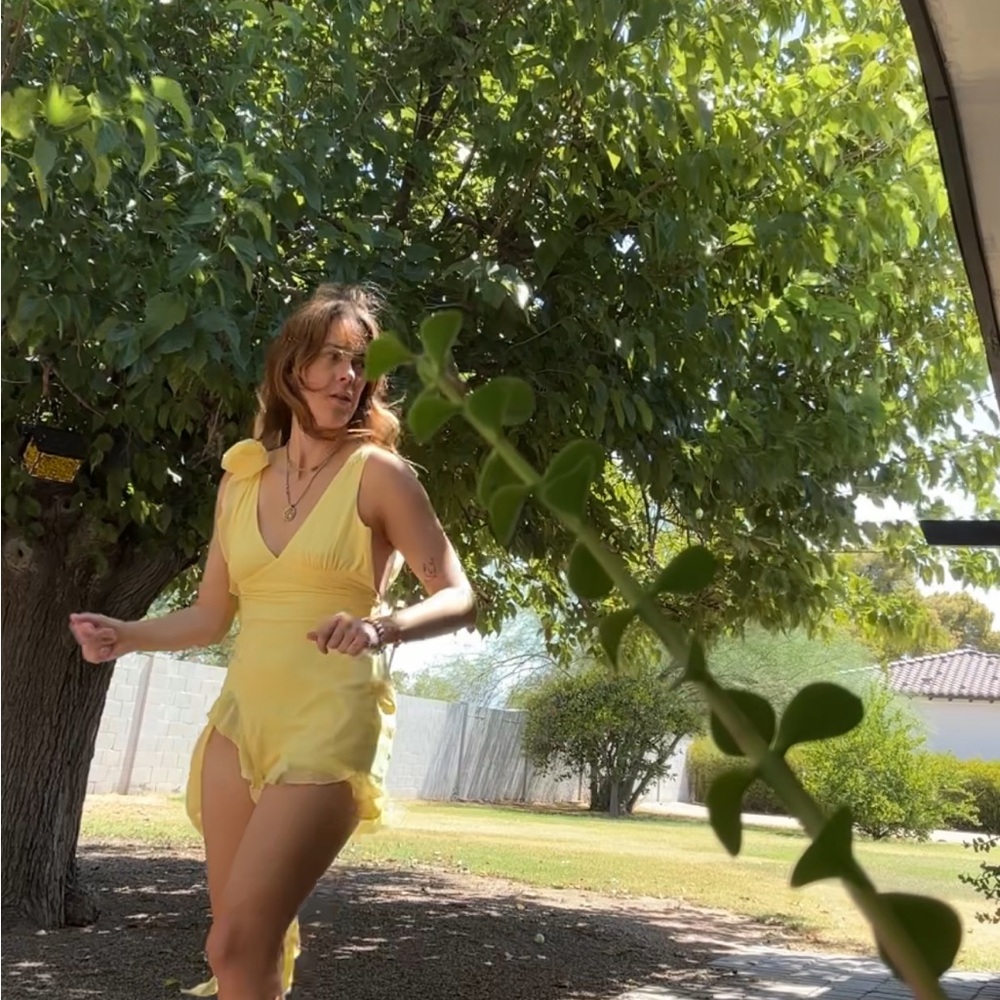 White Fox Boutique Yellow Mini Dress